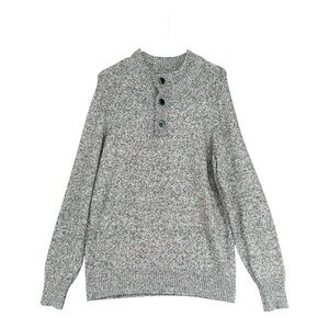 Roundtree & York‎ Men’s L Large Knit Sweater Button Multicolor Textured Grandpa